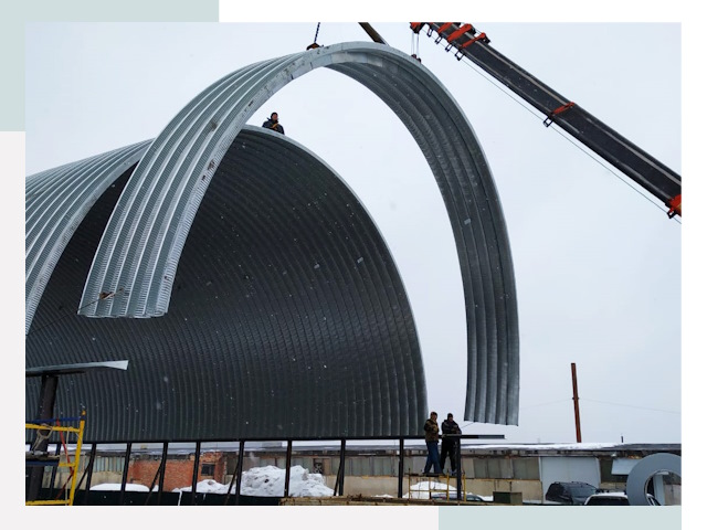 Полукруглые ангары в Новосибирске